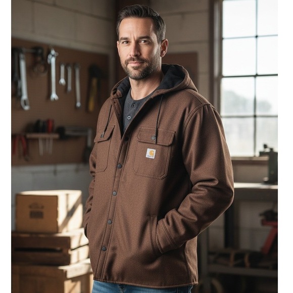 Carhartt Rain Defender Relaxed Fit Heavyweight Jacket Mens 2XL Hooded TJ5022-M